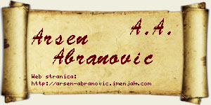 Arsen Abranović vizit kartica